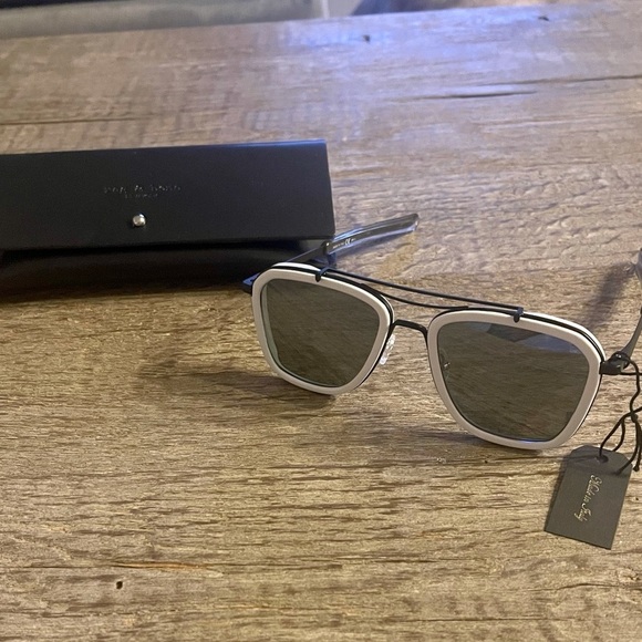 Rag & Bone Phantom Leather Wrapped Sunglasses. main image 10